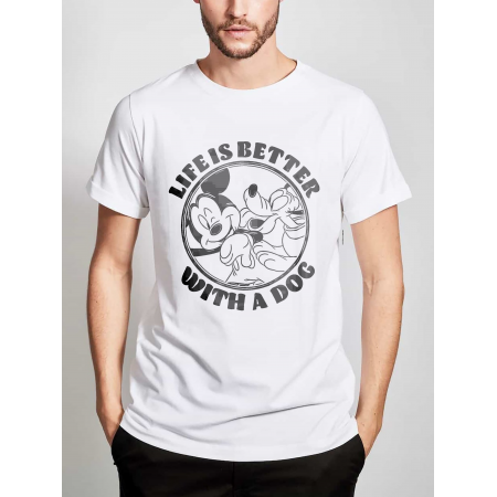 Tricou Viața este mai bună cu un bumbac de câine
